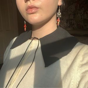 Handmade Black Linen Collar/Bib